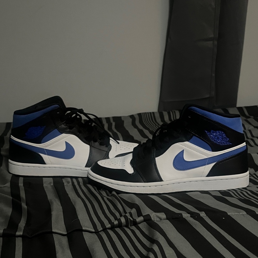 Jordan Black and Blue High-Top Sneakers